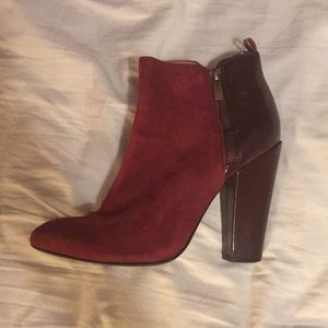 Suede and Patent Leather Booties